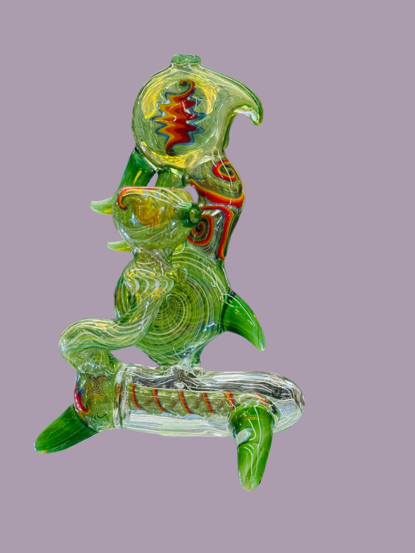 Multi color custom made bubbler - DayDreamz Smoke Shop