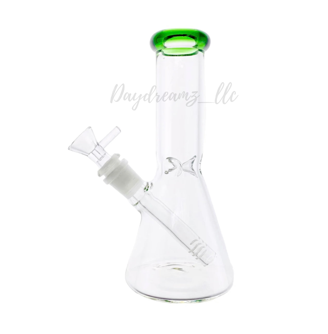 8 inch beaker bong with green colour lip - DayDreamz Smoke Shop