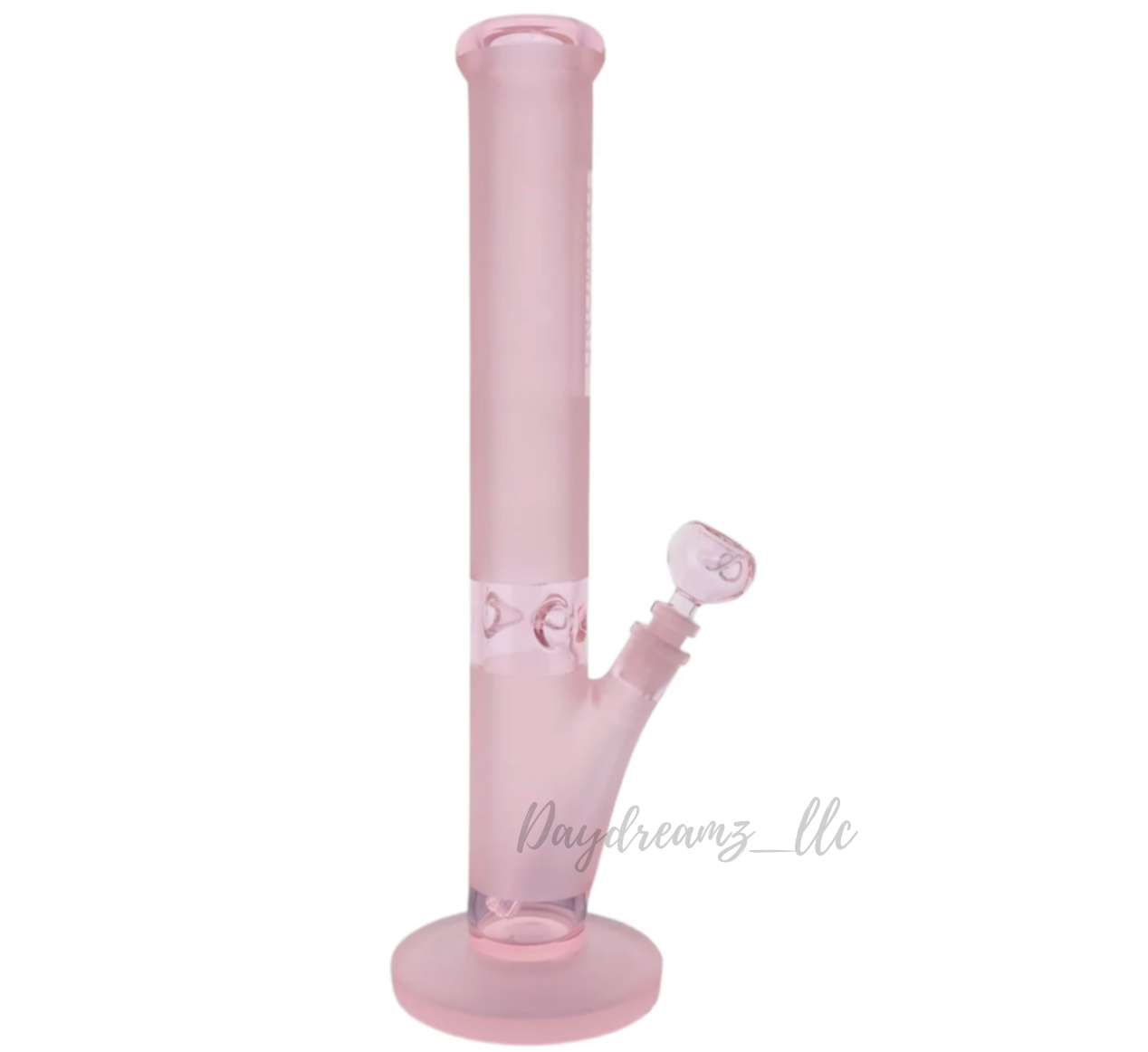 Diamond Glass 16” Pink Straight Tube Bong with Matching Downstem & Bowl