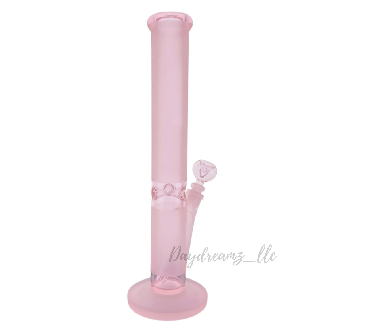 Diamond Glass 16” Pink Straight Tube Bong with Matching Downstem & Bowl