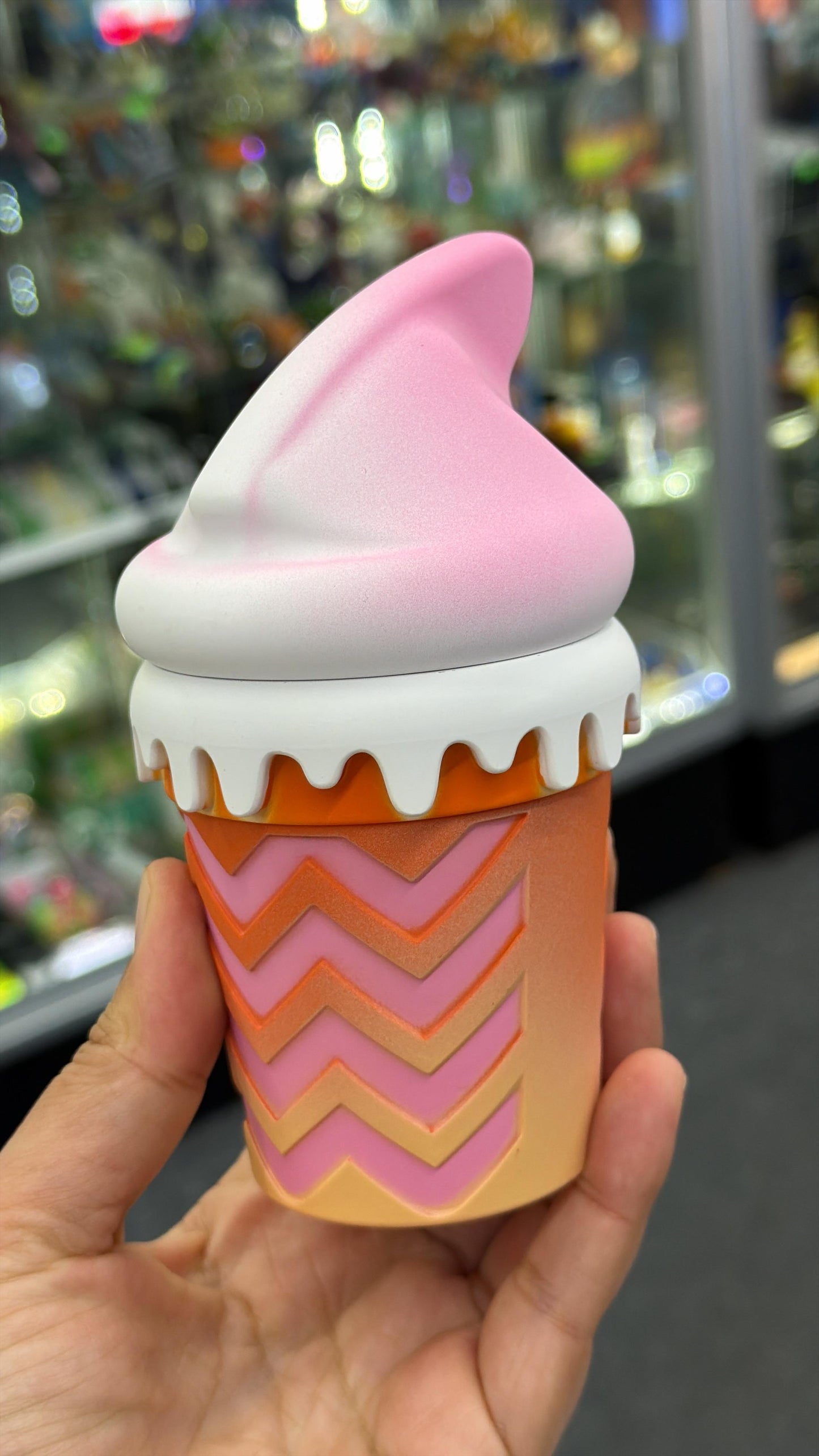 Ice cream cone shaped herb grinder - Pink - DayDreamz Smoke Shop