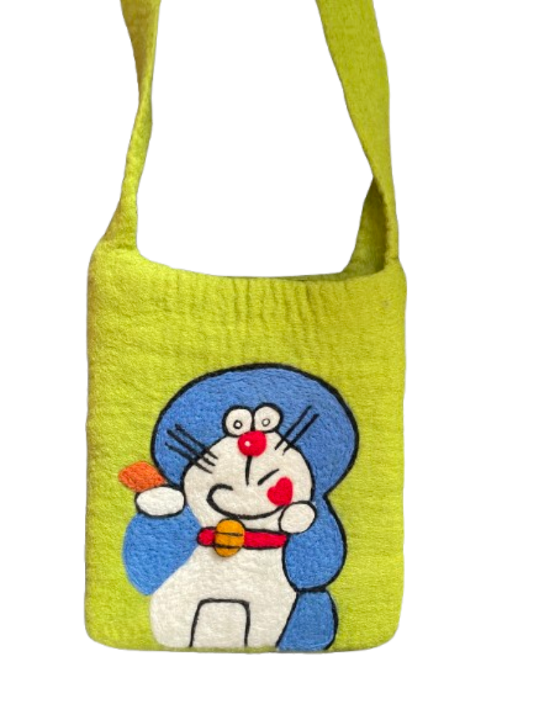Lucky Cat Hemp Shoulder Bag