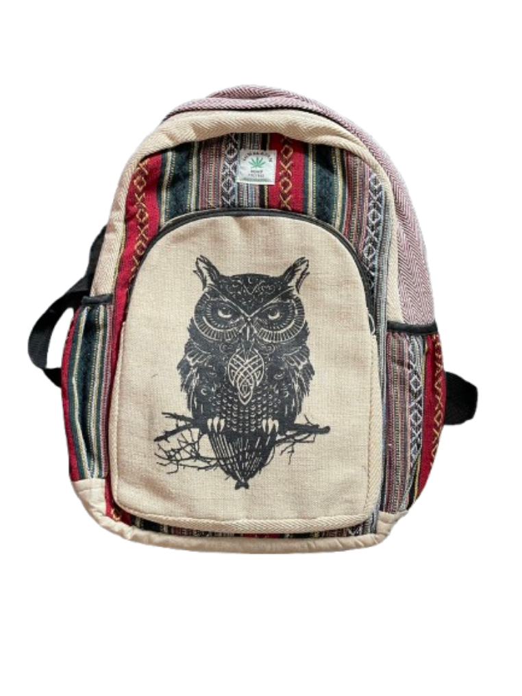 Mystic Owl Hemp Backpack