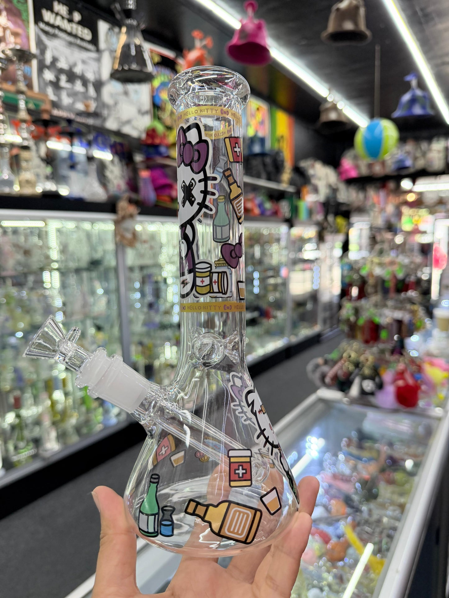 Glow in the Dark Hello Kitty Bong - DayDreamz Smoke Shop