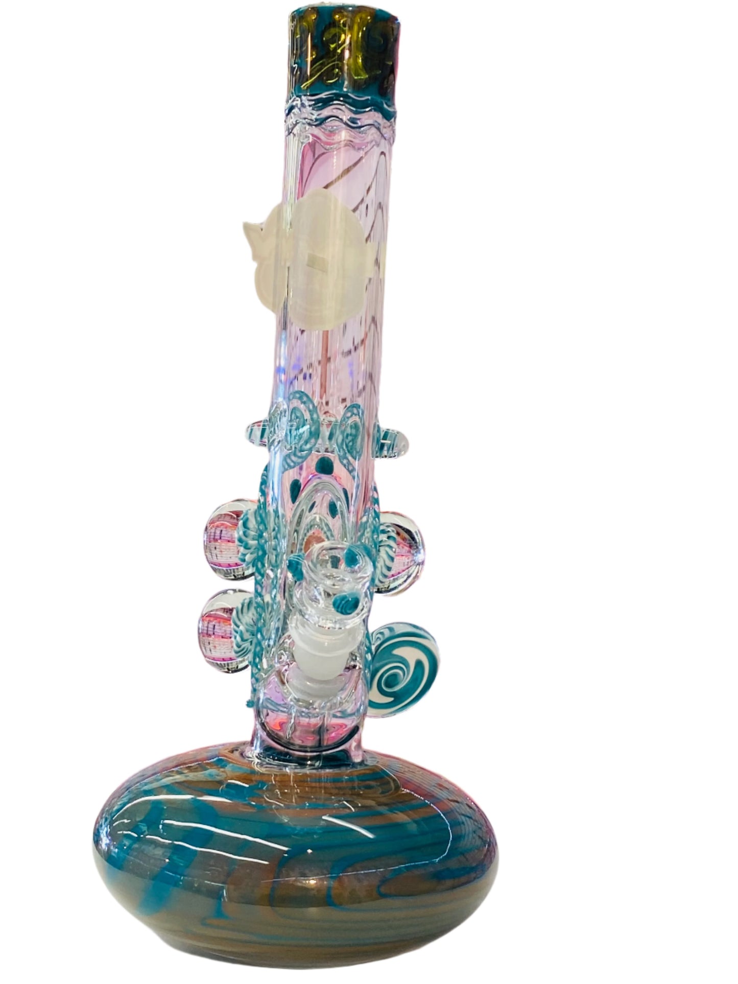 MINi TUBE COILED COLOUR WITH GOLD AND SILVER 7 marbles HVY GLASS - DayDreamz Smoke Shop