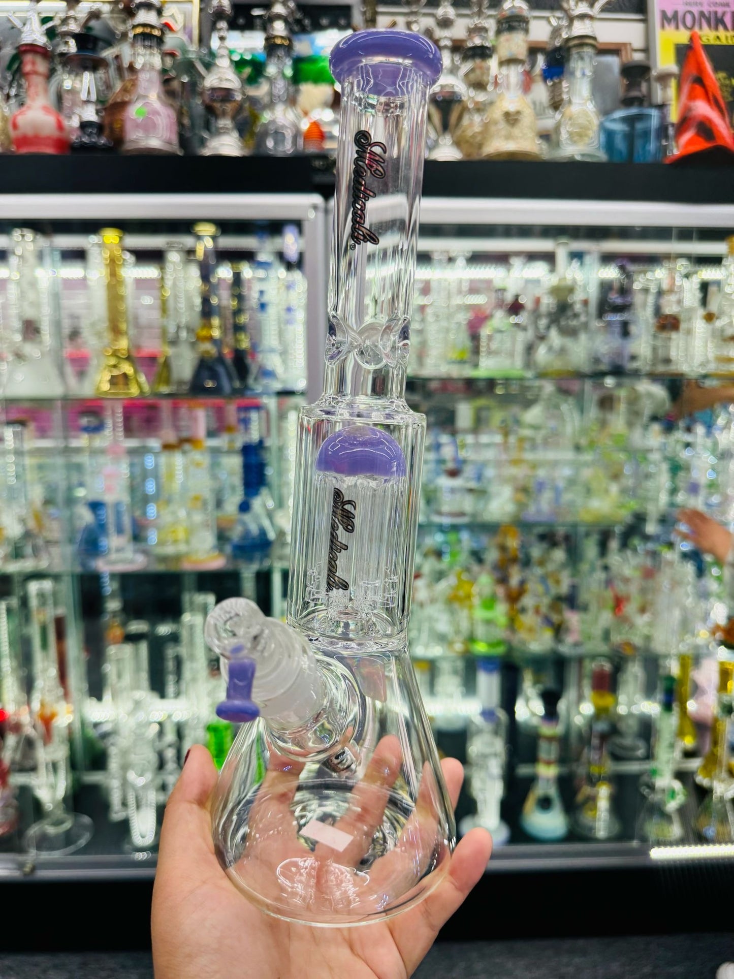 PURPLR COLOUR BEAKER  BONG