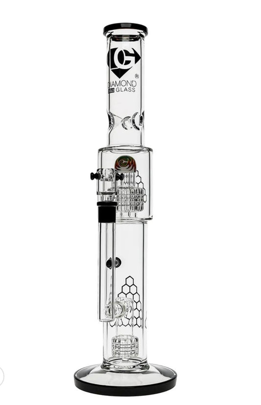 18”Natural Diamond Matrix perc waterpipe - DayDreamz Smoke Shop