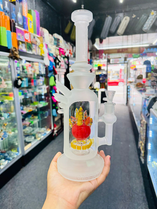 Cosmic Kaleidoscope – Cheech Glass 13" Frosted Celestial Kryptonite Bong (Red)