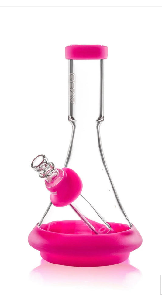 GRAV® Deco Beaker Silicone Bong — Premium Glass Meets Durable Silicone pink colour