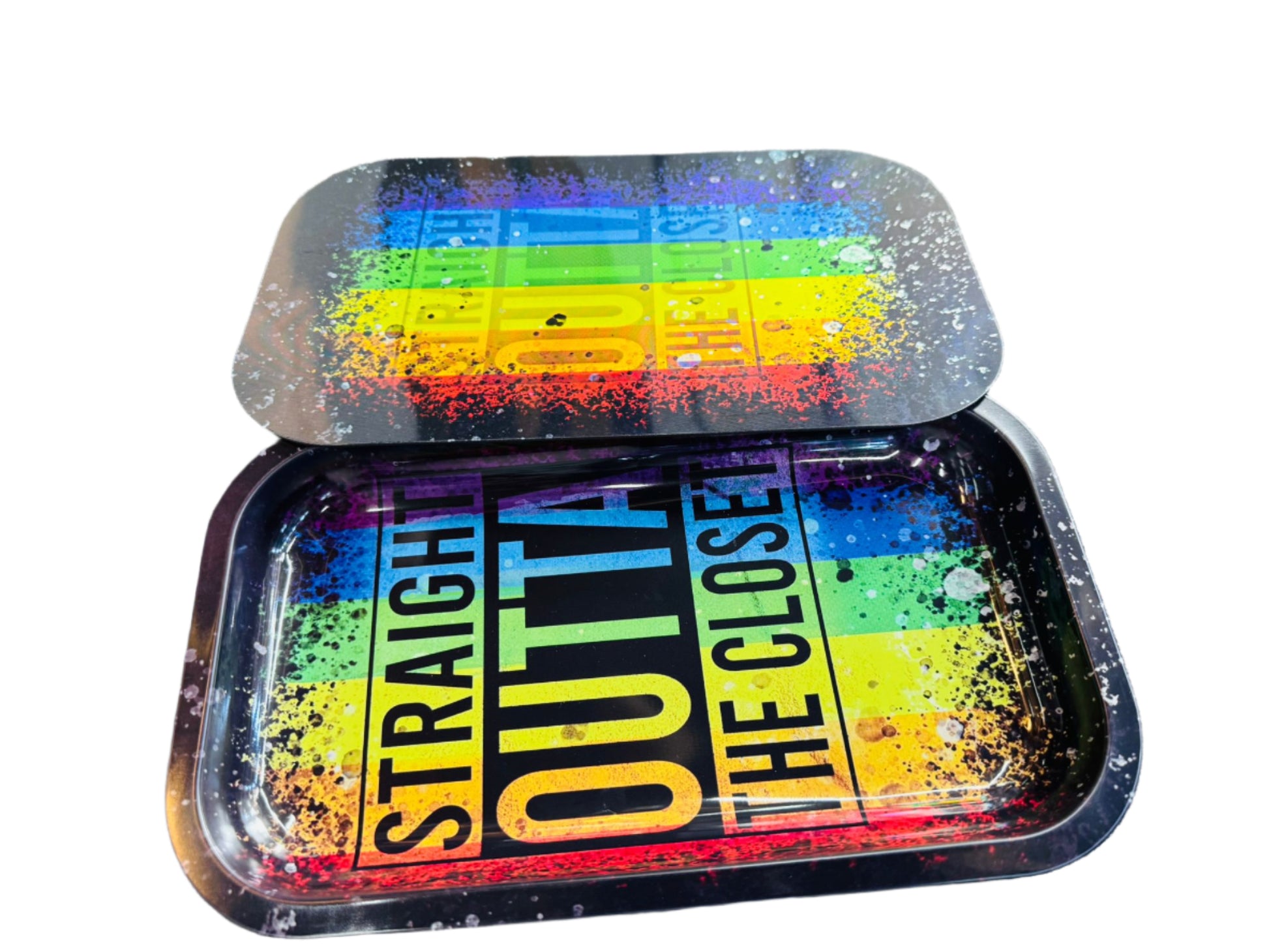 Straight Outta the Closet Rainbow Rolling Tray - DayDreamz Smoke Shop