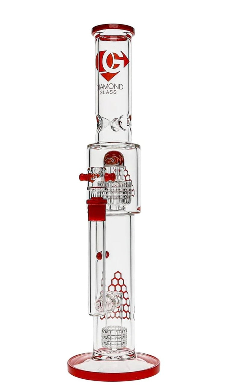 18”Natural Diamond Matrix perc Waterpipe - DayDreamz Smoke Shop
