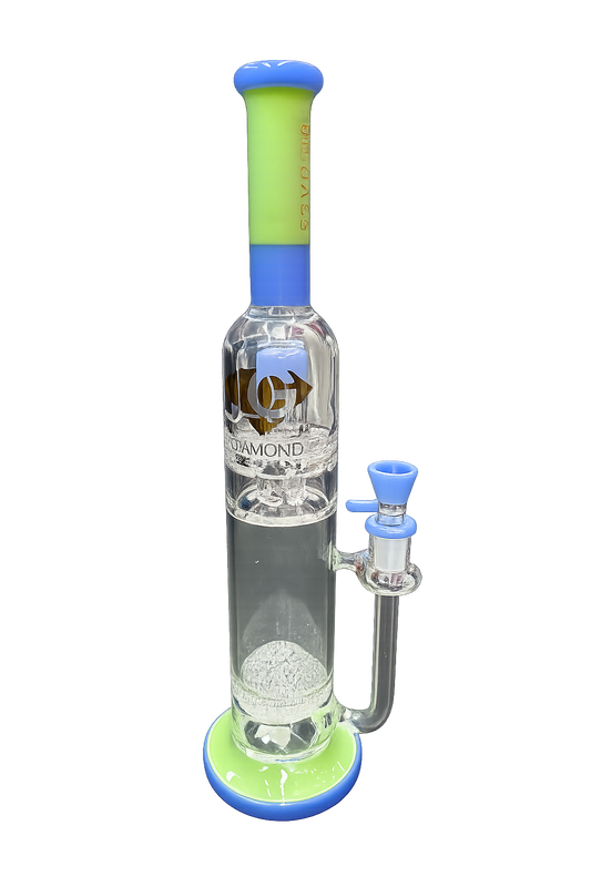 Diamond Glass Premium Water Pipe – Green & Blue Edition