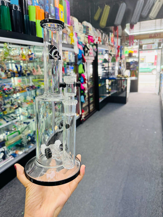 Black Water Gears Waterpipe by Diamond Glass