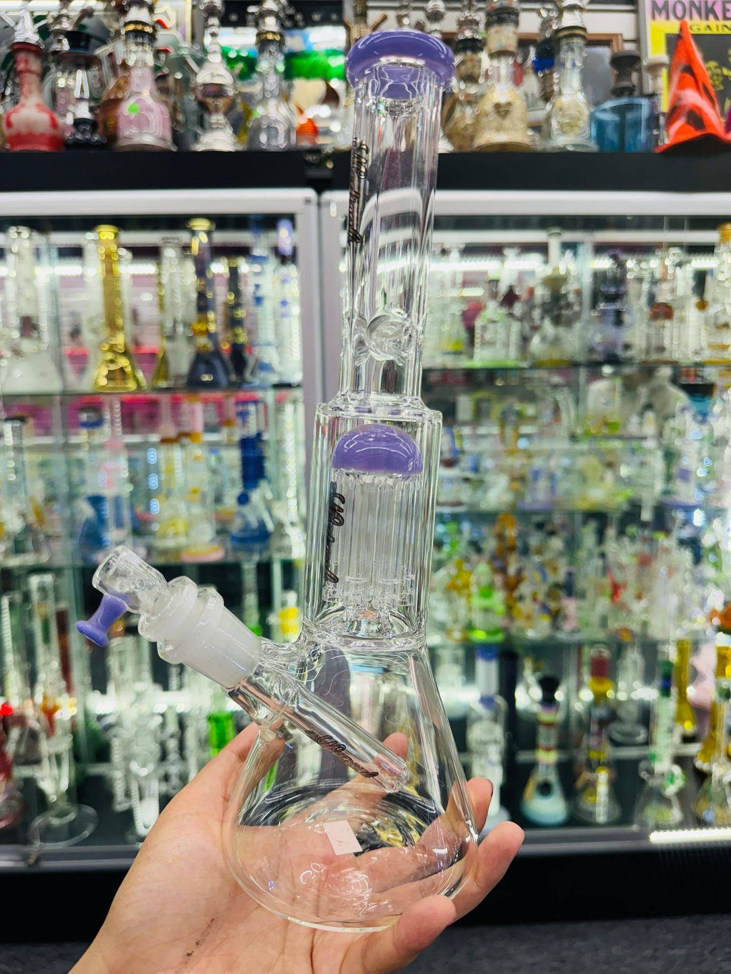 PURPLR COLOUR BEAKER  BONG