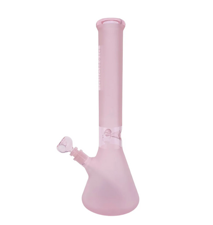 Diamond Glass 16” Pink Beaker Bong with Matching Downstem & Bowl - DayDreamz Smoke Shop