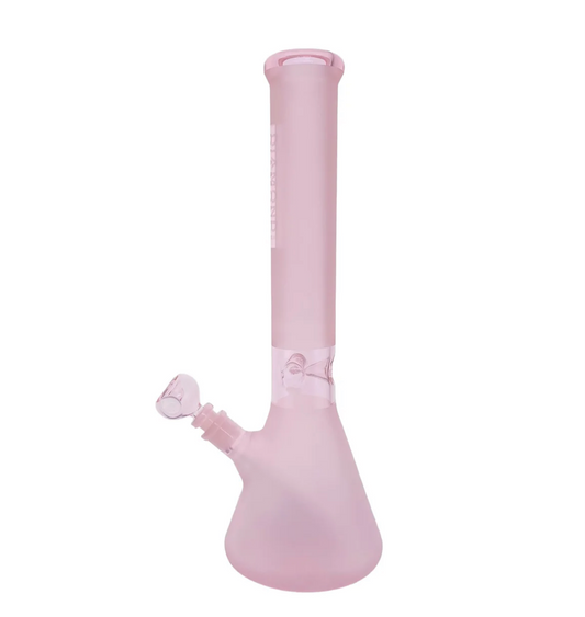 Diamond Glass 16” Pink Beaker Bong with Matching Downstem & Bowl