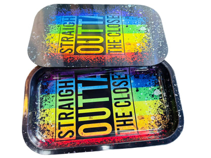 Straight Outta the Closet Rainbow Rolling Tray - DayDreamz Smoke Shop