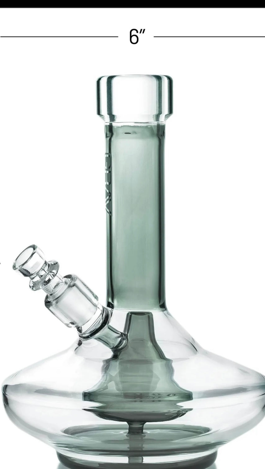 GRAV® Small Wide Base Water Pipe - Smoke with Clear