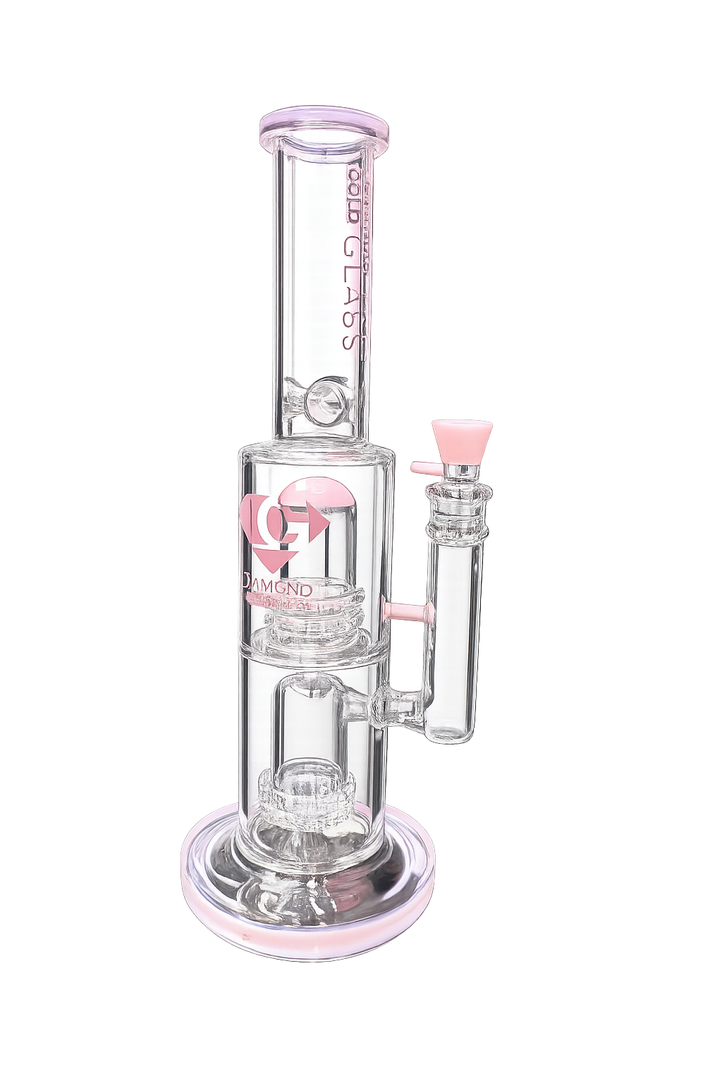 Diamond Glass Pink Matrix Perc Bong – Premium Borosilicate Water Pipe - DayDreamz Smoke Shop