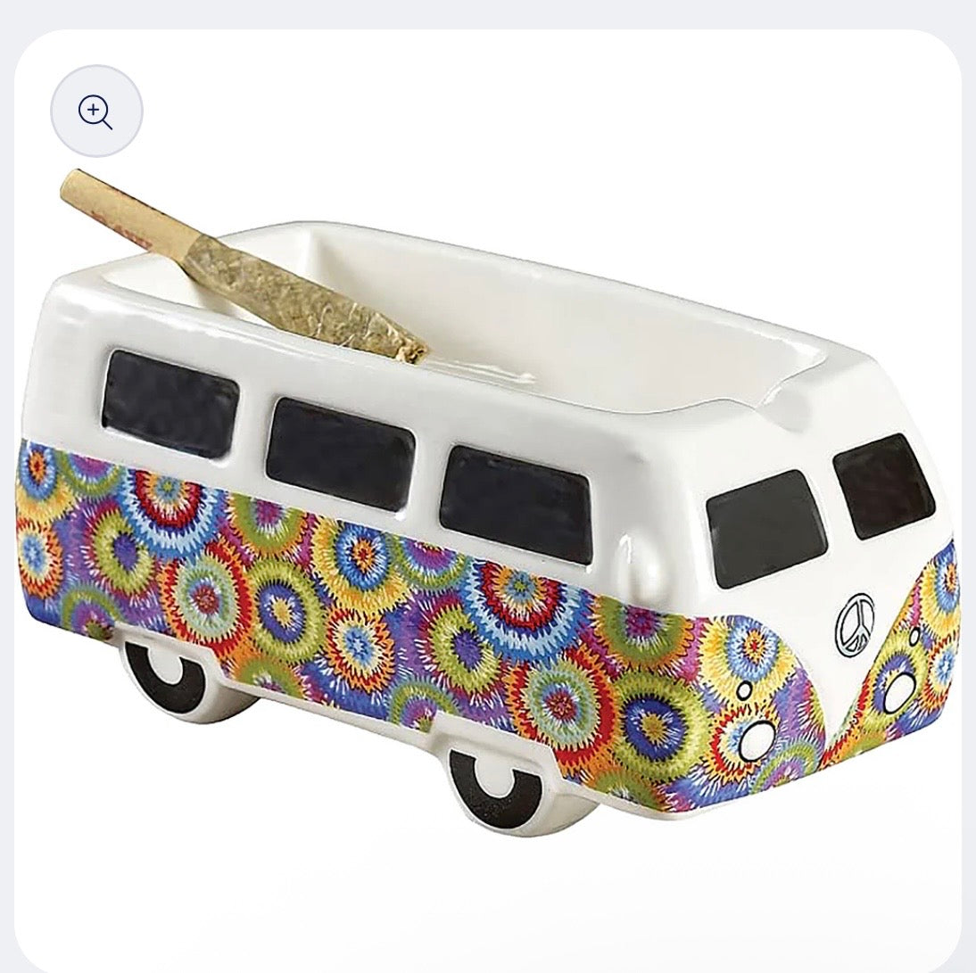 Roast & Toast Ceramic Ash Tray w/ Gift Box - Retro Vintage Bus - DayDreamz Smoke Shop