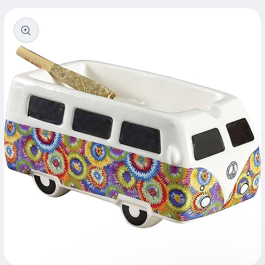 Roast & Toast Ceramic Ash Tray w/ Gift Box - Retro Vintage Bus - DayDreamz Smoke Shop