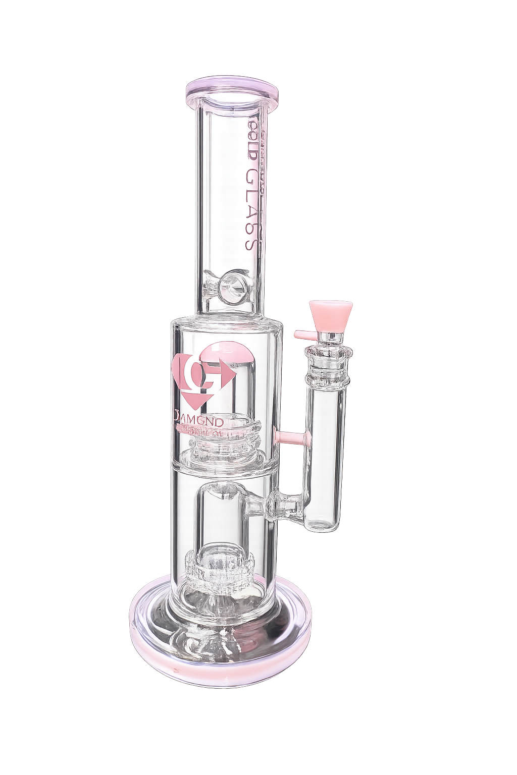 Diamond Glass Pink Matrix Perc Bong – Premium Borosilicate Water Pipe - DayDreamz Smoke Shop