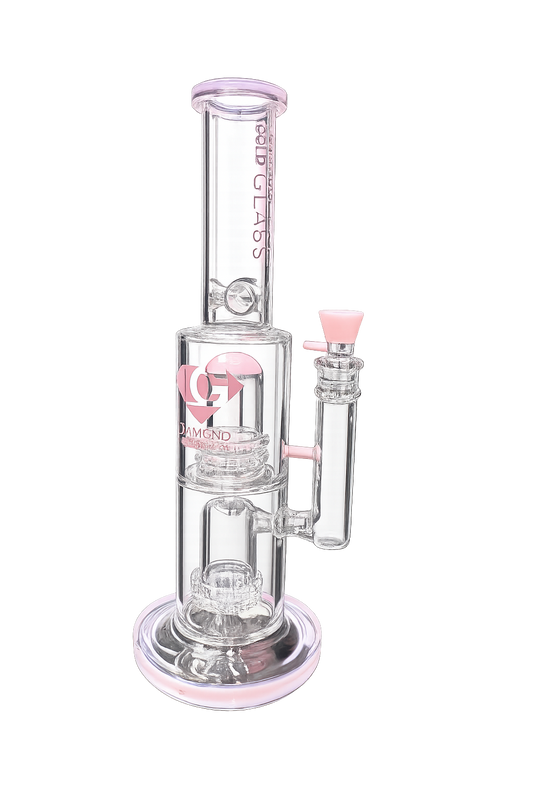 Diamond Glass Pink Matrix Perc Bong – Premium Borosilicate Water Pipe - DayDreamz Smoke Shop
