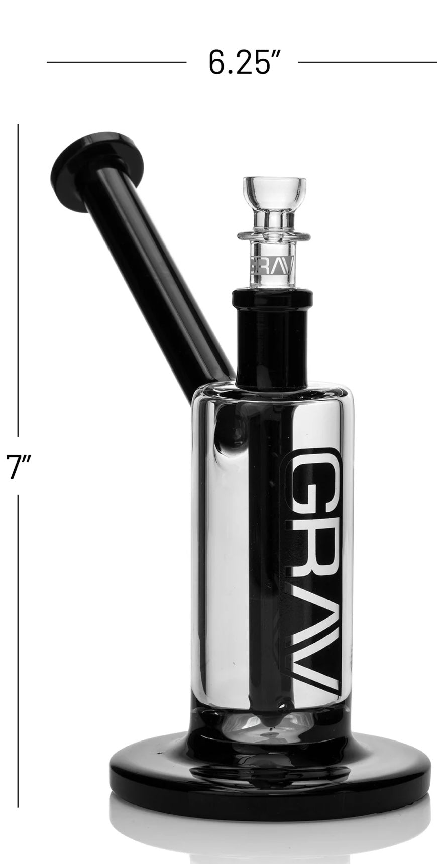 GRAV® MEDIUM UPRIGHT BUBBLER - BLACK ACCENTS - DayDreamz Smoke Shop