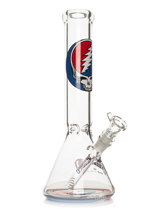 Grateful Dead x GEAR Premium® 13” 7mm Thick Steal Your Face Beaker Base Water Pipe