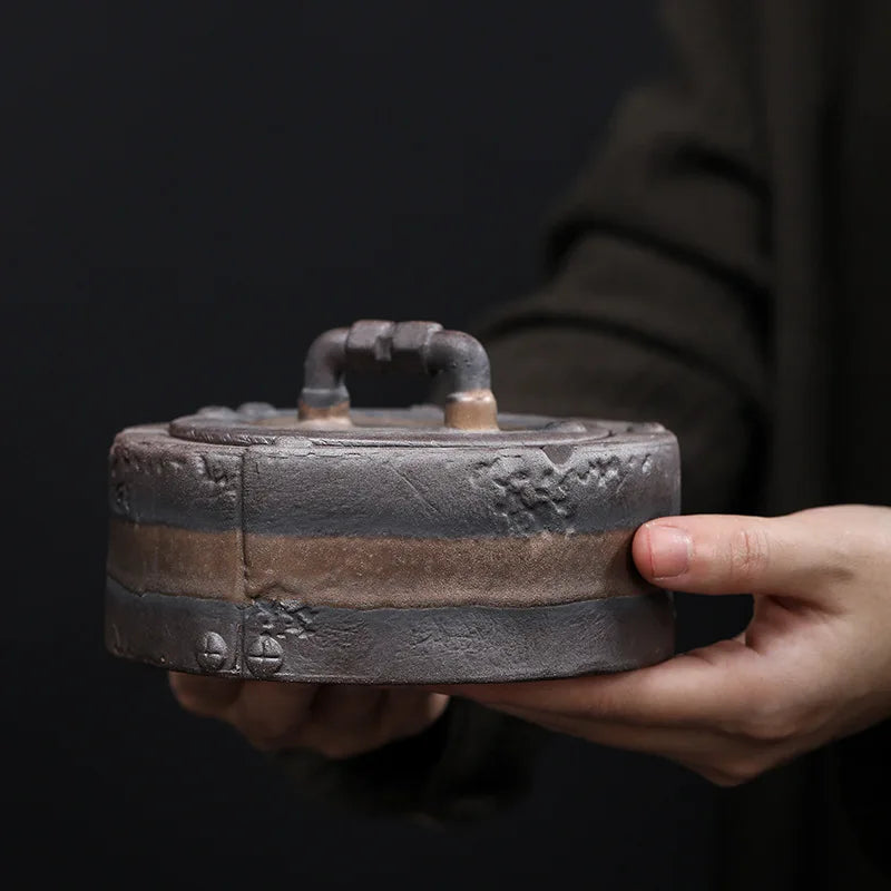 Custom Large Ceramic Ashtray Creative Handmade Retro Office Living Room Gilding Round Ashtray with Lid