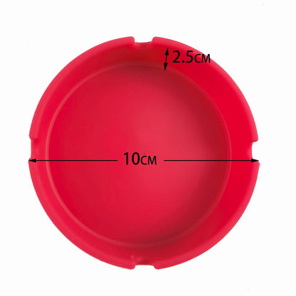 Round Silicone Ashtray 10*2.5CM Size Custom Printing logo Easy Clean Smoking Ashtray for Cigar Holder