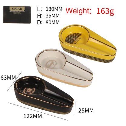 Erliao New Luxury Cigar Ashtray Cigar Accessories Outdoor Ceramic Smoking Astray Cigar Ashtray