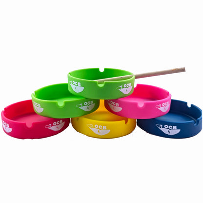 Round Silicone Ashtray 10*2.5CM Size Custom Printing logo Easy Clean Smoking Ashtray for Cigar Holder