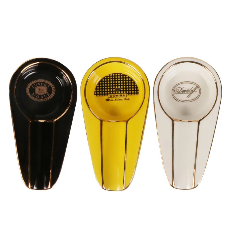 Erliao New Luxury Cigar Ashtray Cigar Accessories Outdoor Ceramic Smoking Astray Cigar Ashtray