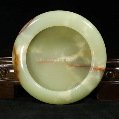 Factory Wholesale Luxury Green Marble Jade Stone Ashtrays Smoking Custom Portable Carry Ashtray in Low Price