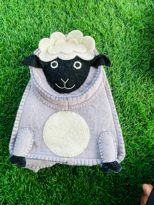 Handcrafted felt sheep bagpack