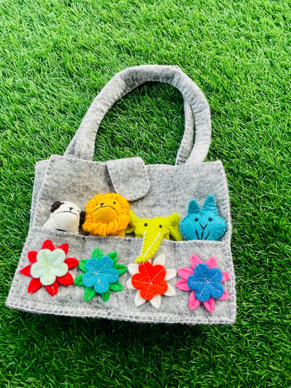 Large Felt Finger Puppet Bag