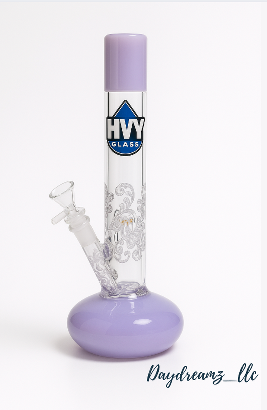 13" HVY Glass Marbled Flower Design Bong