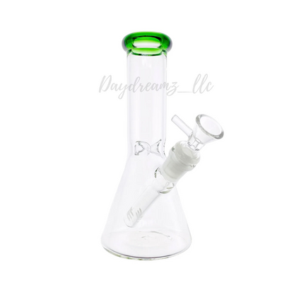 8 inch beaker bong with green colour lip - DayDreamz Smoke Shop