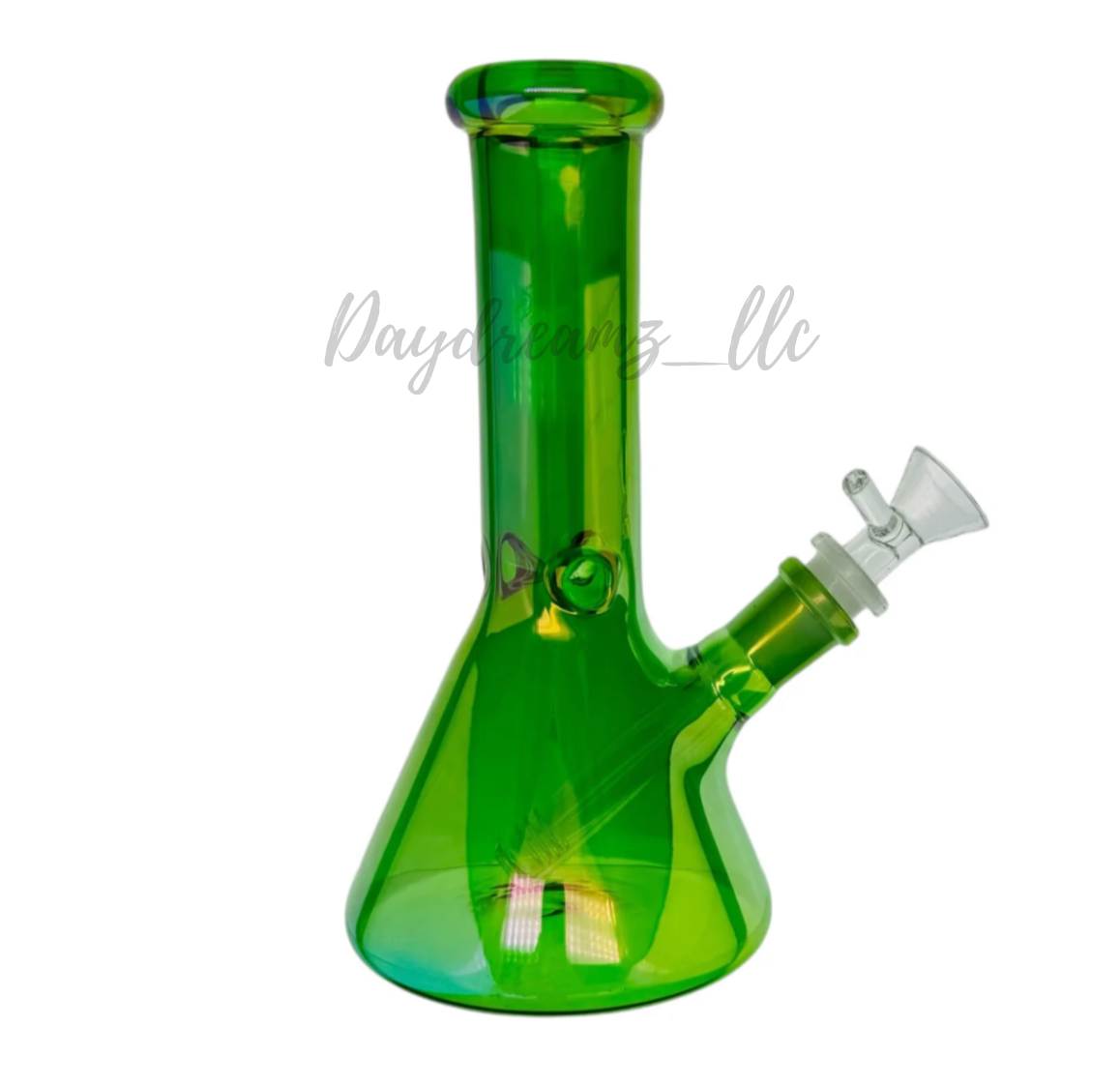 8 Inch Green Metallic Beaker Bong