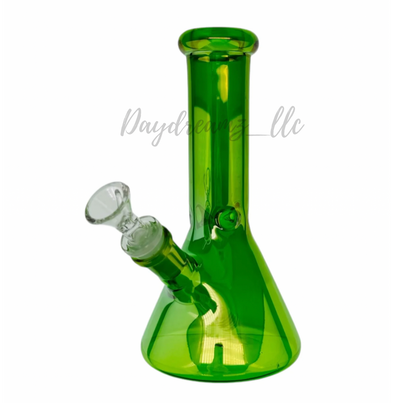 8 Inch Green Metallic Beaker Bong