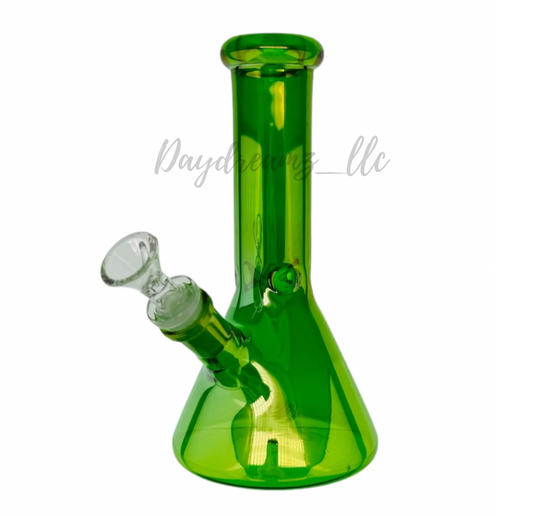8 Inch Green Metallic Beaker Bong