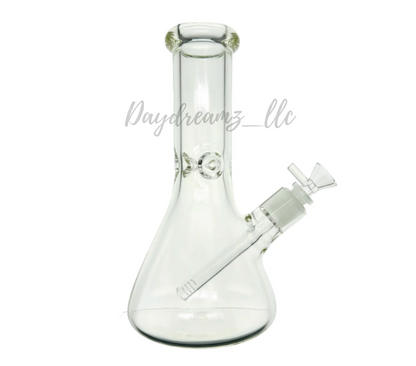 9mm Thick 10 Inch Clear Beaker Glass Bong With Wide Neck