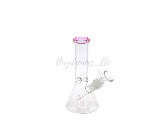 8-Inch Borosilicate Beaker Bong with Ice Pinch – Pink Edition