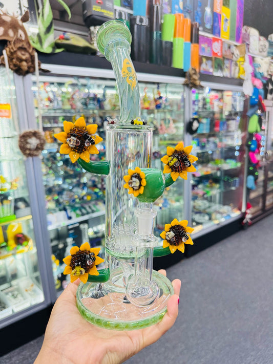 12"14mm Perching Sunflower Bee ZF112-FB