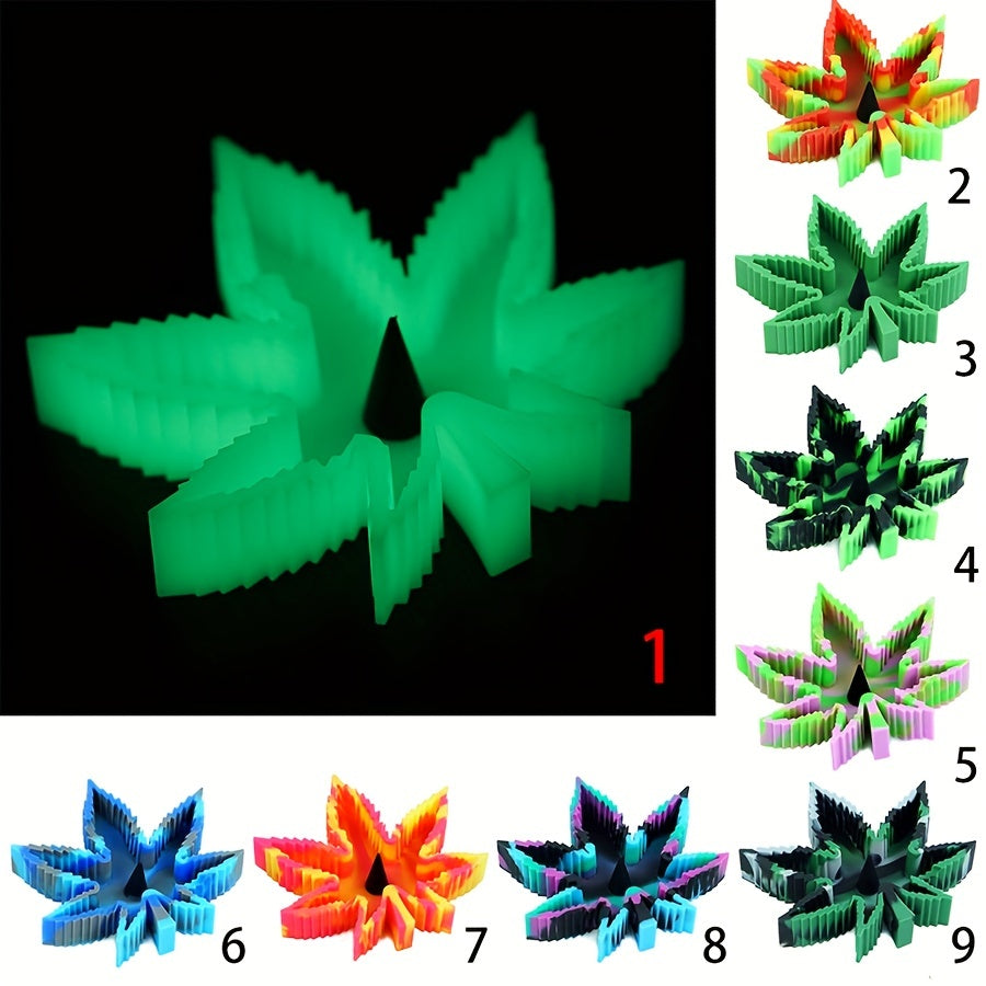 1pc Maple Leaf Shaped Luminous Ashtray - High-Temperature Resistant & Anti-Fall Household Decorative Ashtray for Home, Hotel, Bar, Office - Unique Fancy Gift for Men & Women, Perfect for Christmas & Halloween Celebrations