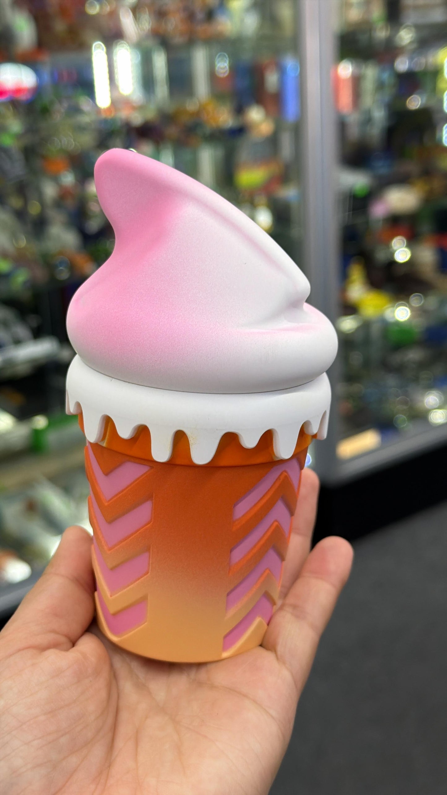 Ice cream cone shaped herb grinder  - Pink - DayDreamz Smoke Shop