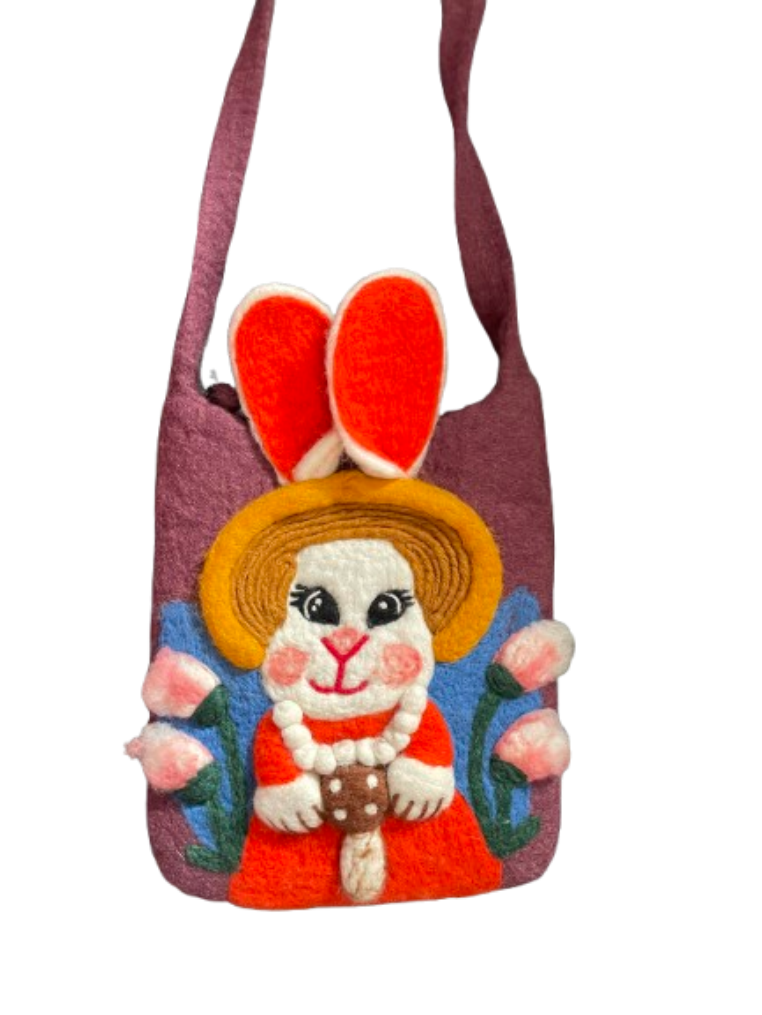 Spring Bunny Crossbody Hemp Bag