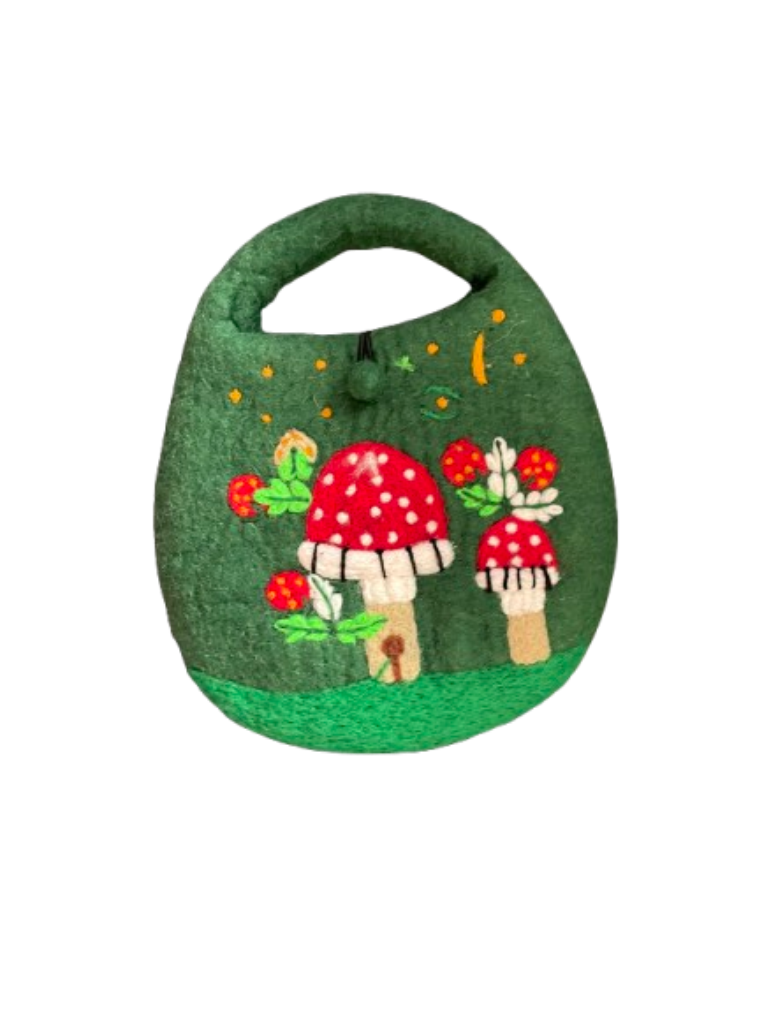 Woodland Mushroom Felt Bag