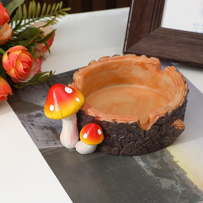 1pc Resin Mushroom Ashtray - Creative Round Decorative Gift for Home & Office